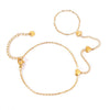Wholesale Women's Stainless Steel Heartshaped Zircon Bracelet With Real Gold Plating