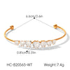 Wholesale Women's Stainless Steel Heartshaped Zircon Inlay Electroplated Bracelet Ins Geometric Style