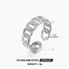 Wholesale Women's Stainless Steel Hiphop Ring With Geometric Pattern And Real Gold Plating