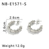 Wholesale Women's Stainless Steel Hollow C Shaped 18K Gold Plated Fashion Earrings With Vacuum Plating In Furnace