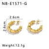 Wholesale Women's Stainless Steel Hollow C Shaped 18K Gold Plated Fashion Earrings With Vacuum Plating In Furnace