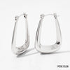 Wholesale Women's Stainless Steel Hollow Earrings With Geometric Style And Electroplating Treatment
