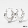 Wholesale Women's Stainless Steel Hollow Earrings With Geometric Style And Electroplating Treatment