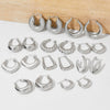 Wholesale Women's Stainless Steel Hollow Earrings With Geometric Style And Electroplating Treatment