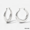 Wholesale Women's Stainless Steel Hollow Earrings With Geometric Style And Electroplating Treatment