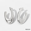Wholesale Women's Stainless Steel Hollow Earrings With Geometric Style And Electroplating Treatment