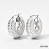 Wholesale Women's Stainless Steel Hollow Earrings With Geometric Style And Electroplating Treatment