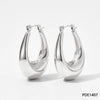 Wholesale Women's Stainless Steel Hollow Earrings With Geometric Style And Electroplating Treatment