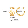 Wholesale Women's Stainless Steel Hollow Fourleaf Clover And Flower Earrings With 18K Gold Vacuum Plating
