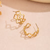 Wholesale Women's Stainless Steel Hollow Fourleaf Clover And Flower Earrings With 18K Gold Vacuum Plating