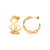 Wholesale Women's Stainless Steel Hollow Fourleaf Clover And Flower Earrings With 18K Gold Vacuum Plating