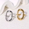 Wholesale Women's Stainless Steel Hollow Geometric Rectangle Ring With Electroplating Treatment Simple Temperament Does Not Fade