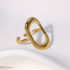 Wholesale Women's Stainless Steel Hollow Geometric Rectangle Ring With Electroplating Treatment Simple Temperament Does Not Fade