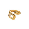 Wholesale Women's Stainless Steel Hollow Irregular Open Ring With Geometric Style And Electroplating Treatment