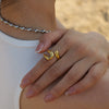 Wholesale Women's Stainless Steel Hollow Irregular Open Ring With Geometric Style And Electroplating Treatment