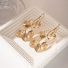 Wholesale Women's Stainless Steel Hollow Leaves Geometric Style Electroplated Earrings Jewelry