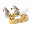 Wholesale Women's Stainless Steel Hollow Water Drop Exaggerated High Sense Electroplated Earrings