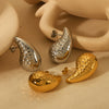 Wholesale Women's Stainless Steel Hollow Water Drop Exaggerated High Sense Electroplated Earrings