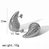 Wholesale Women's Stainless Steel Hollow Water Drop Exaggerated High Sense Electroplated Earrings