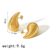 Wholesale Women's Stainless Steel Hollow Water Drop Exaggerated High Sense Electroplated Earrings
