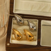 Wholesale Women's Stainless Steel Hollow Water Drop Exaggerated High Sense Electroplated Earrings
