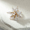Wholesale Women's Stainless Steel Imitation Pearl Flower Design Ring