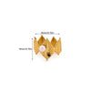 Wholesale Women's Stainless Steel Imitation Pearl Multilayer Zircon 18K Gold Plated Heart Shape Geometric Inlaid With Gold Open Ring