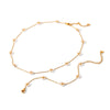 Wholesale Women's Stainless Steel Imitation Pearl Necklace Bracelet With Flower Pattern Vacuum Electroplating Ins Style