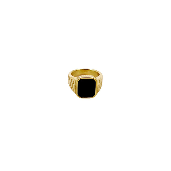 Wholesale Women's Stainless Steel Inlaid Geometric Square Ring