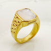 Wholesale Women's Stainless Steel Inlaid Geometric Square Ring
