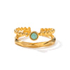 Wholesale Women's Stainless Steel Inlaid Natural Stone Open Ring Jewelry With Geometric Style And Electroplating Craft Retro Light Luxury Niche High End