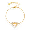 Wholesale Women's Stainless Steel Inlaid Zircon Ferris Wheel Design Letter Ammam Heart Shape Geometric Letter Number Text Electroplated Bracelet