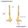 Wholesale Women's 316L Stainless Steel Inlaid Zircon Full Diamond Earrings With Geometric Pattern And Light Luxury Style Electroplated In 18K Gold Color