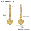 Wholesale Women's 316L Stainless Steel Inlaid Zircon Full Diamond Earrings With Geometric Pattern And Light Luxury Style Electroplated In 18K Gold Color