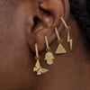 Wholesale Women's 316L Stainless Steel Inlaid Zircon Full Diamond Earrings With Geometric Pattern And Light Luxury Style Electroplated In 18K Gold Color