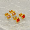 Wholesale Women's 316L Stainless Steel Inlaid Zircon Geometric Earrings