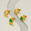 Wholesale Women's 316L Stainless Steel Inlaid Zircon Geometric Earrings