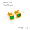Wholesale Women's 316L Stainless Steel Inlaid Zircon Geometric Earrings