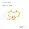 Wholesale Women's 316L Stainless Steel Inlaid Zircon Square Geometric Electroplated Ring