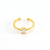 Wholesale Women's 316L Stainless Steel Inlaid Zircon Square Geometric Electroplated Ring