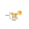 Wholesale Women's Stainless Steel Inner Tooth Thread Flat Base Rod Lip Nail Copper Zircon Butterfly Bow Tie Ear Bone Nail Electroplated Puncture Ornaments