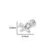 Wholesale Women's Stainless Steel Inner Tooth Thread Flat Base Rod Lip Nail Copper Zircon Butterfly Bow Tie Ear Bone Nail Electroplated Puncture Ornaments