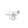Wholesale Women's Stainless Steel Inner Tooth Thread Flat Base Rod Lip Nail Copper Zircon Butterfly Bow Tie Ear Bone Nail Electroplated Puncture Ornaments