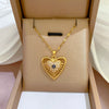 Wholesale Women's Stainless Steel Ins Style Devil's Eye Heart Shape Pendant Necklace With Electroplating