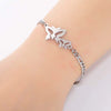 Wholesale Women's Stainless Steel Insect Butterfly Mori Animal Style Electroplated Bracelet
