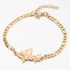 Wholesale Women's Stainless Steel Insect Butterfly Mori Animal Style Electroplated Bracelet