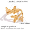 Wholesale Women's Stainless Steel Insectshaped Open Rings With Pvd Furnace Vacuum Real Gold Plating And Ins Style