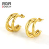 Wholesale Women's 316L Stainless Steel Irregular Avantgarde Design 18K Goldplated Earrings