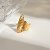 Wholesale Women's Stainless Steel Irregular Geometric Ring With Electroplating Treatment And Ins Style