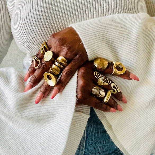 Wholesale Women's Stainless Steel Irregular Geometric Ring With Electroplating Treatment And Ins Style